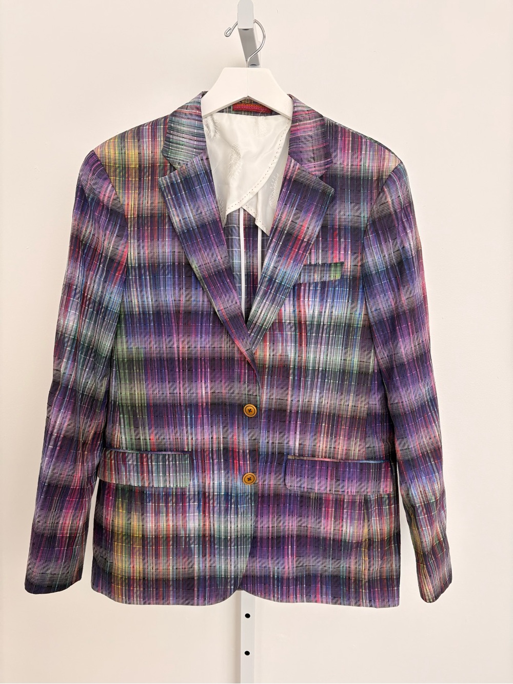 Robert Graham Multicolor Plaid Jacket with Purple & Red Accents